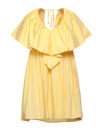 Shop Jijil Woman Mini Dress Light Yellow Size 8 Cotton, Elastane