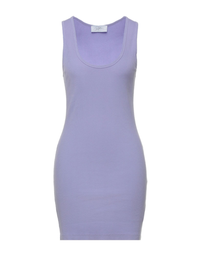 Shop Soallure Woman Mini Dress Lilac Size L Cotton, Elastane In Purple
