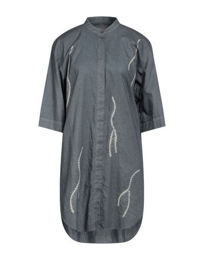 Shop Suzusan Woman Mini Dress Lead Size S Cotton, Linen, Ramie In Grey