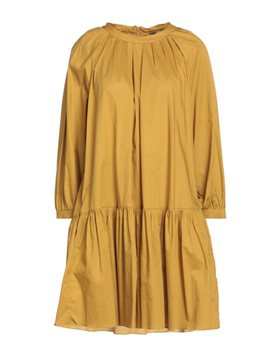 Shop 's Max Mara Woman Mini Dress Ocher Size 12 Cotton In Yellow
