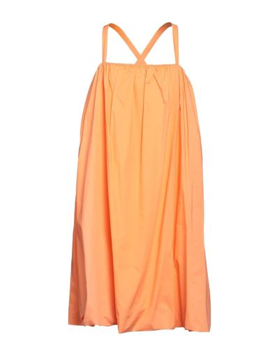 Shop Zahjr Woman Midi Dress Orange Size L Cotton