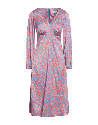 Shop Closet Woman Midi Dress Pastel Blue Size 8 Polyester, Elastane