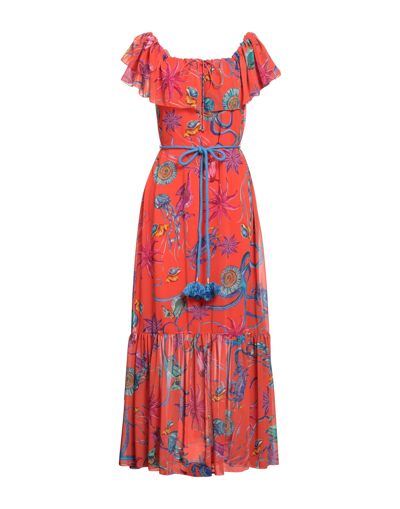 Shop Twinset Woman Maxi Dress Rust Size M Polyester In Red