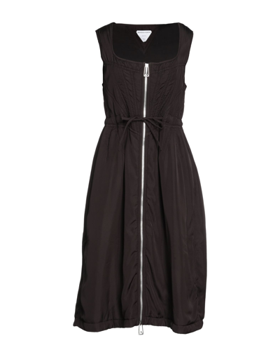 Shop Bottega Veneta Woman Midi Dress Dark Brown Size 4 Viscose, Silk