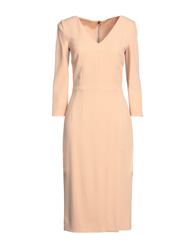 Shop Dolce & Gabbana Woman Midi Dress Sand Size 10 Viscose, Acetate, Elastane In Beige