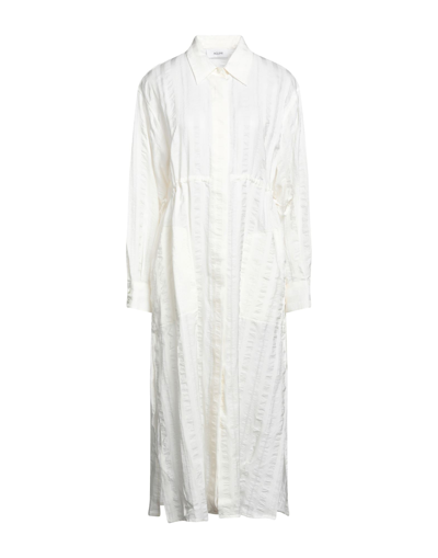 Shop Aglini Woman Midi Dress Ivory Size 4 Cotton, Cupro, Silk In White