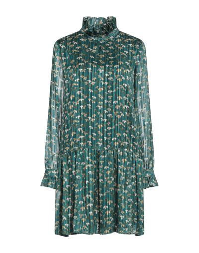 Shop Distretto 12 Woman Mini Dress Green Size 6 Polyester, Metallic Fiber