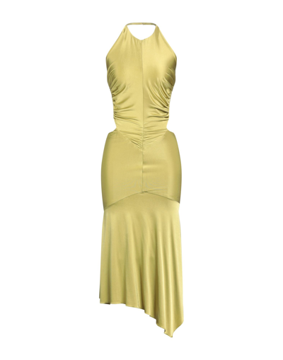 Shop Alexandre Vauthier Woman Midi Dress Acid Green Size 4 Viscose, Elastane
