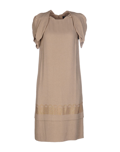 Shop Byblos Woman Midi Dress Beige Size 4 Viscose, Polyester, Polyamide