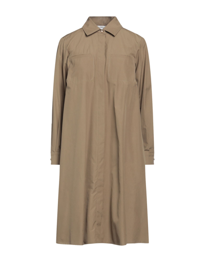 Shop Max Mara Woman Midi Dress Military Green Size 8 Cotton