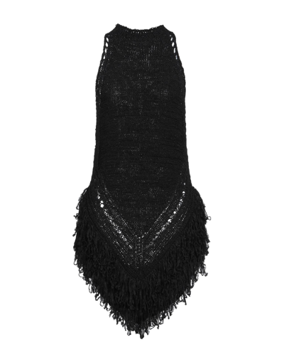 Shop Alexandre Vauthier Woman Mini Dress Black Size S Linen, Cotton, Polyamide