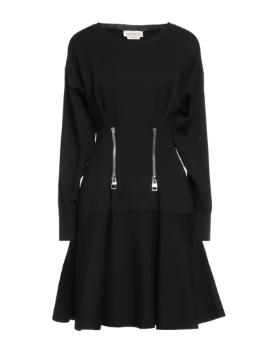 Shop Alexander Mcqueen Woman Mini Dress Black Size L Wool, Viscose, Polyamide, Polyester, Elastane