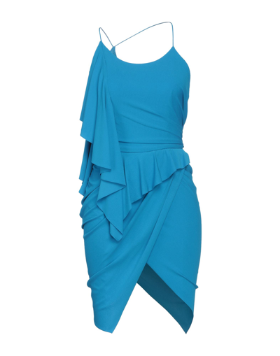 Shop Alexandre Vauthier Woman Mini Dress Azure Size 4 Viscose, Elastane In Blue