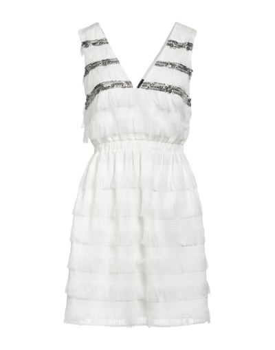 Shop Pinko Woman Mini Dress White Size 8 Polyester, Brass, Pvc - Polyvinyl Chloride, Glass