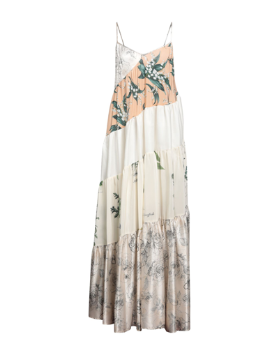 Shop Semicouture Woman Maxi Dress Ivory Size 8 Silk In White