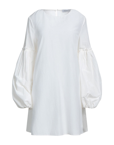 Shop Aglini Woman Mini Dress Ivory Size 10 Cotton, Silk In White