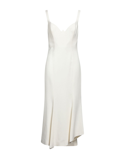 Shop Alexandre Vauthier Woman Midi Dress White Size 8 Viscose, Wool, Elastane