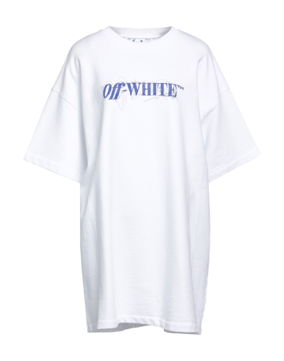 Shop Off-white Woman Mini Dress White Size M Cotton, Elastane
