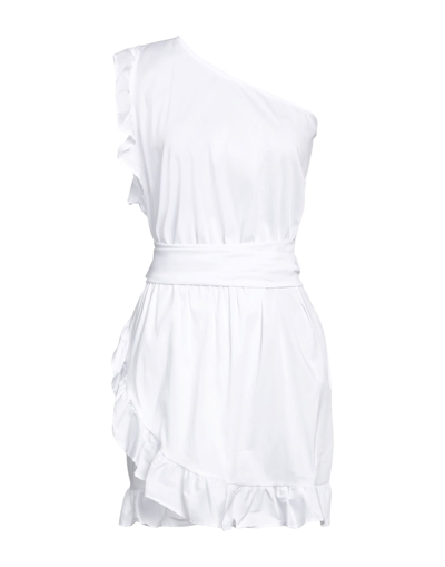 Shop Giulia N Woman Mini Dress White Size L Cotton, Polyamide, Elastane