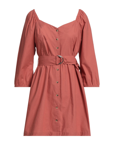 Shop Ba&sh Ba & Sh Woman Mini Dress Rust Size 3 Organic Cotton In Red