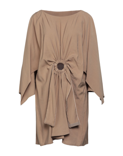 Shop Marc Ellis Woman Mini Dress Sand Size 4 Viscose, Polyester In Beige