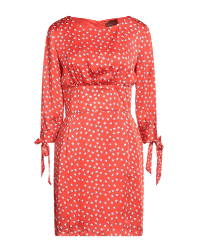 Shop Alessia Santi Woman Mini Dress Coral Size 10 Viscose In Red