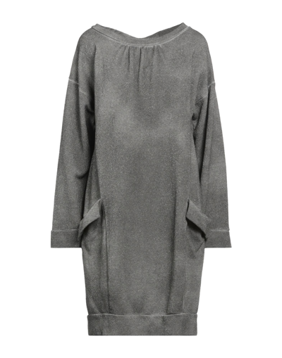 Shop Manila Grace Woman Mini Dress Grey Size M Viscose, Cotton, Polyamide, Polyester