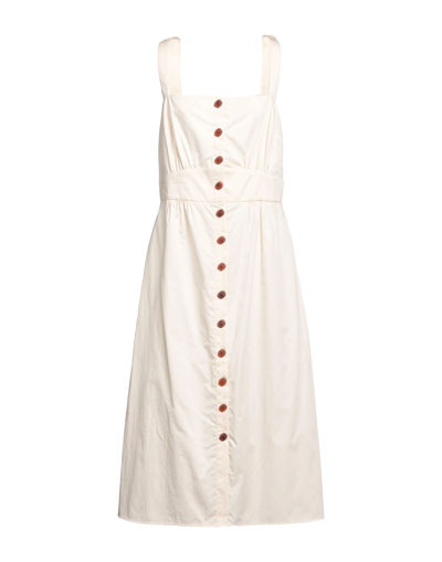 Shop Ba&sh Ba & Sh Woman Midi Dress Ivory Size 3 Cotton In White