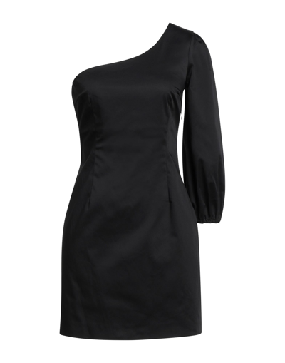 Shop Soallure Woman Mini Dress Black Size 8 Cotton, Elastane