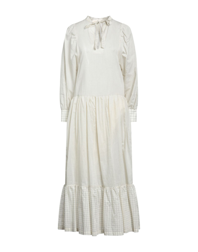 Shop Tela Woman Maxi Dress Ivory Size 6 Cotton, Silk In White