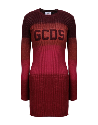 Shop Gcds Woman Mini Dress Fuchsia Size M Viscose, Metallic Fiber, Polyester, Polyamide In Pink