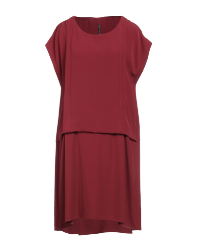 Shop Manila Grace Woman Mini Dress Burgundy Size 6 Polyester, Elastane In Red