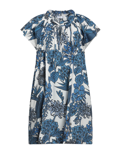Shop Douuod Woman Short Dress Slate Blue Size 4 Cotton