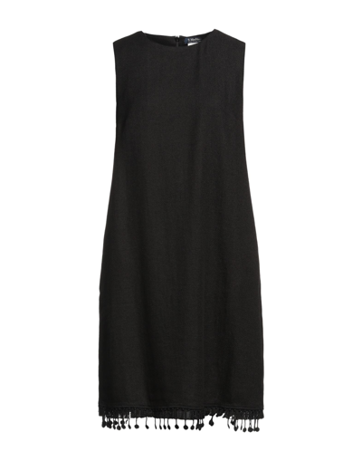 Shop 's Max Mara Woman Midi Dress Black Size 6 Linen, Cotton, Elastane
