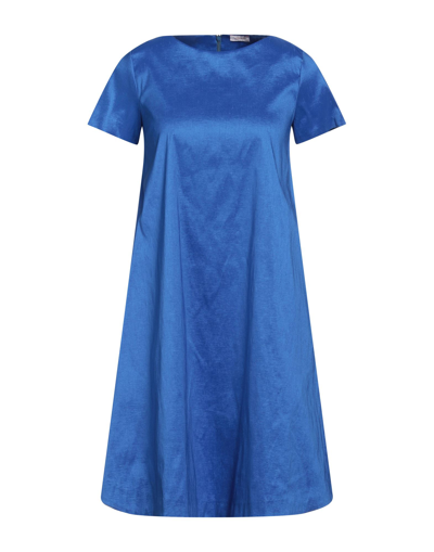 Shop Rossopuro Woman Mini Dress Blue Size S Polyester, Nylon, Elastane