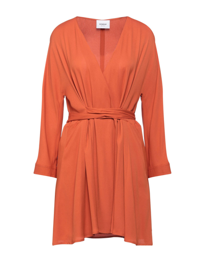 Shop Dondup Woman Mini Dress Rust Size 8 Acetate, Silk In Red