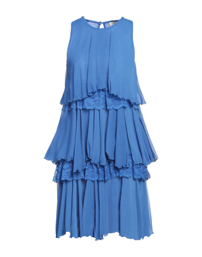 Shop Rebel Queen By Liu •jo Rebel Queen Woman Mini Dress Blue Size 4 Polyester, Polyamide