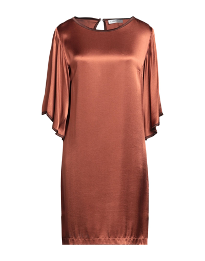 Shop Cafènoir Woman Mini Dress Rust Size 10 Viscose In Red