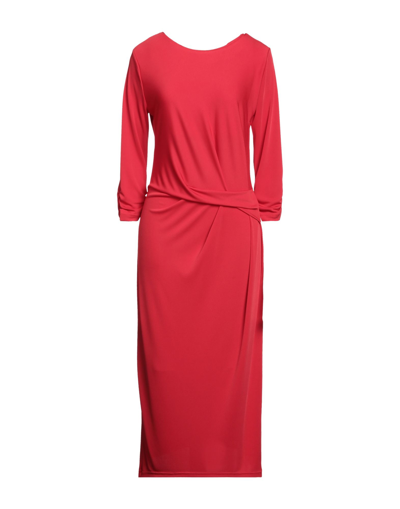 Shop Gai Mattiolo Woman Midi Dress Red Size 16 Polyester, Elastane