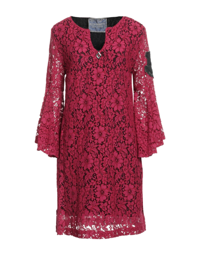 Shop Elisa Cavaletti By Daniela Dallavalle Woman Mini Dress Garnet Size 6 Viscose, Cotton, Polyamide In Red