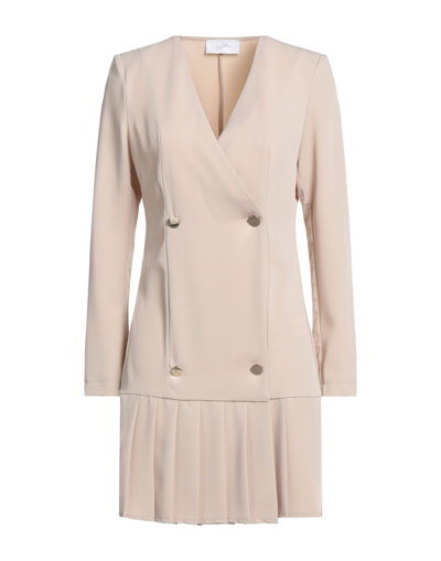 Soallure Short Dresses In Beige