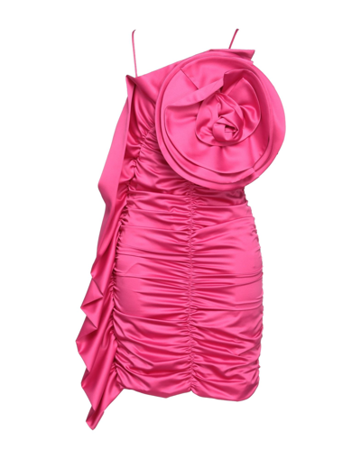 Shop Space Simona Corsellini Simona Corsellini Woman Mini Dress Fuchsia Size 12 Polyester, Polyamide, Elastane In Pink