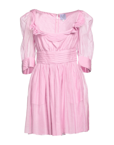 Shop Thierry Colson Woman Short Dress Light Purple Size M Cotton, Silk