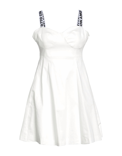 Shop Giulia N Woman Mini Dress White Size S Cotton, Elastane