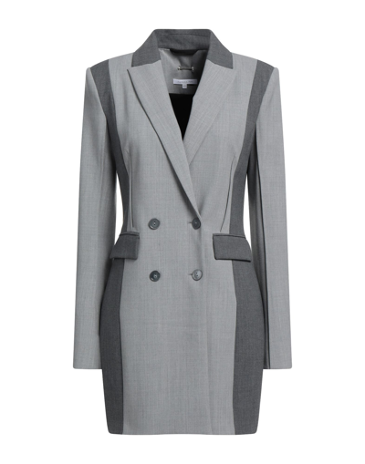 Shop Patrizia Pepe Woman Mini Dress Grey Size 4 Polyester, Virgin Wool, Elastane