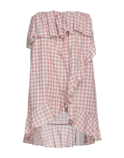 Shop 5rue Woman Mini Dress Pink Size M Cotton, Metallic Fiber