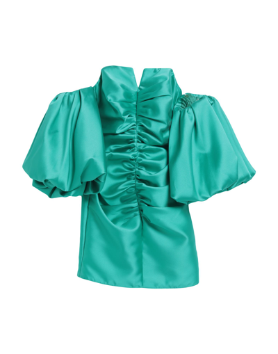 Shop Space Simona Corsellini Simona Corsellini Woman Mini Dress Emerald Green Size 8 Polyester, Polyamide, Elastane