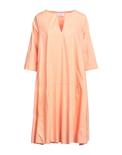 Shop Soallure Woman Midi Dress Salmon Pink Size 6 Cotton