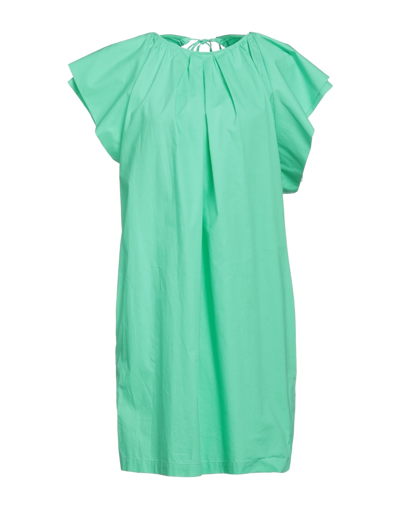 Shop Tela Woman Mini Dress Green Size 10 Cotton