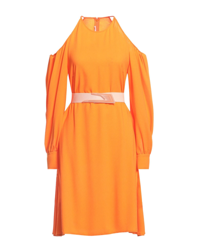 Shop Stella Mccartney Woman Midi Dress Orange Size 6-8 Viscose
